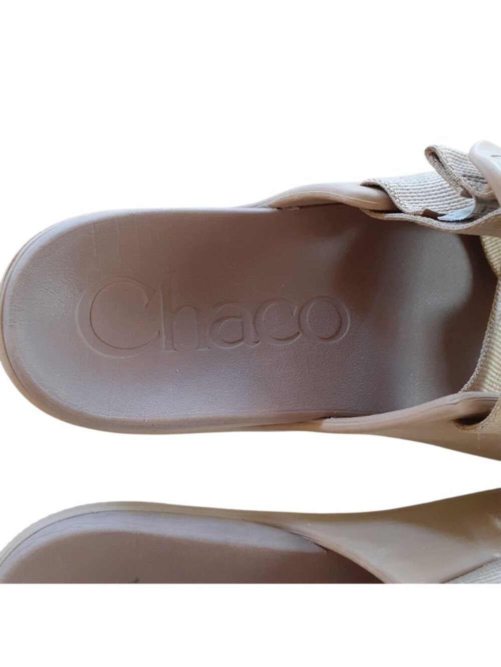 Chaco Womens Chillos Slide Sandals Size 8 Beige Lightweight Adjustable Straps - Picture 3 of 4